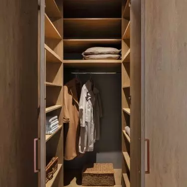 The apartment has room for a closet