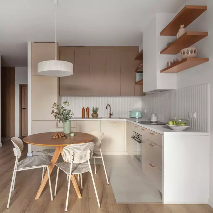 The custom cabinetry was made according to the architects' design