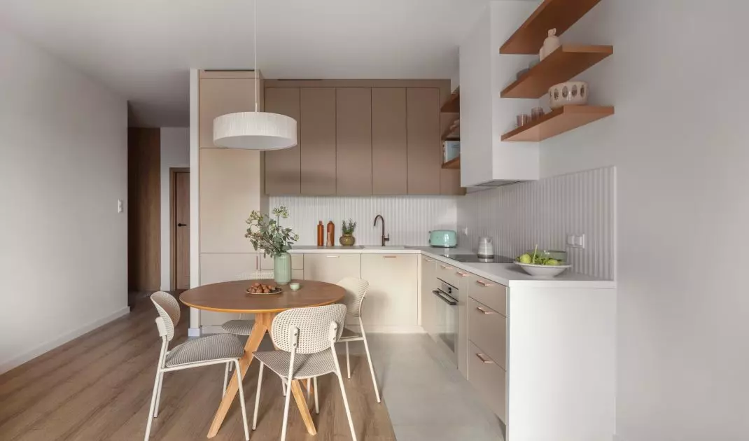 The custom cabinetry was made according to the architects' design