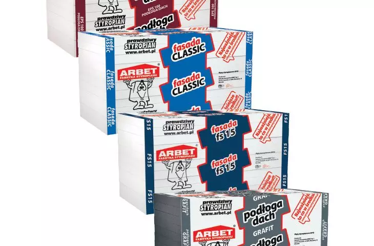 Przykładowe produkty Fabryki Styropianu ARBET