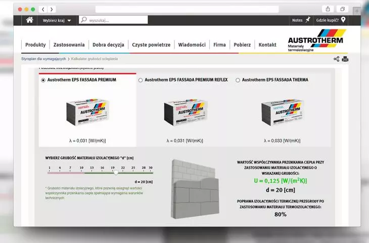 Try the polystyrene foam thickness selection calculator