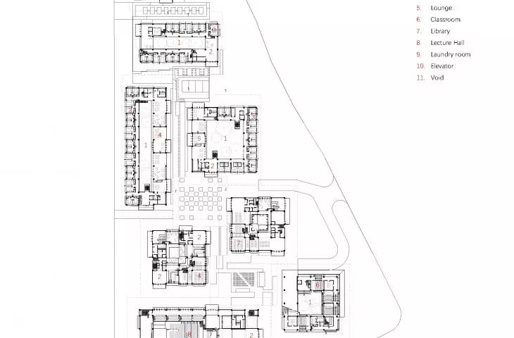 International Exchange Center of Wenzhou Medical University - second floor plan 