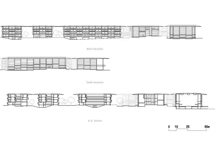 International Exchange Center of Wenzhou Medical University - elevation drawing and building sections
