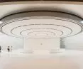 Apple Park in Cupertino, California - inside the Steve Jobs theater