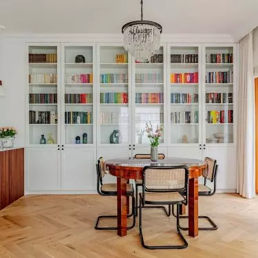 The dining room table is more than a century old
