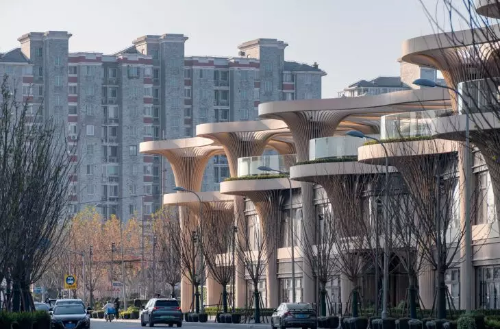 Solar Trees shopping mall in Shanghai - over time, the organic form of the Solar Trees shopping mall is expected to gradually merge with the promenade