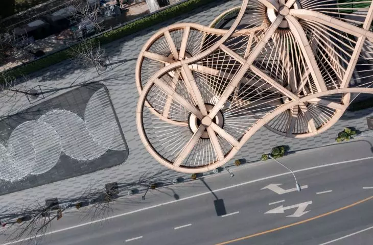 Solar Trees shopping center in Shanghai - bird's eye view 