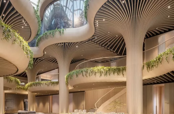 Solar Trees shopping center in Shanghai - interior view 