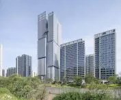 Nansheng Center skyscraper in Wenzhou - the body of the skyscraper consists of two rectangular segments