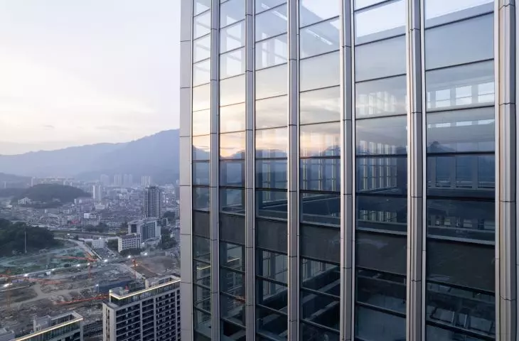 Wieżowiec Nansheng Center w Wenzhou – detale elewacji  