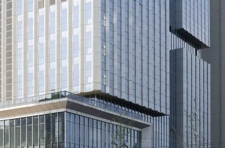 Nansheng Center skyscraper in Wenzhou - close-up of the facade 