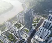 Nansheng Center skyscraper in Wenzhou - bird's eye view
