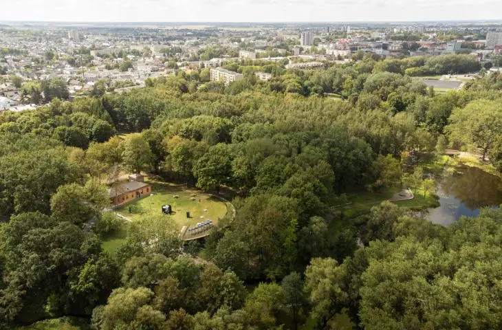 Historic mansion in Panevezys - bird's eye view 
