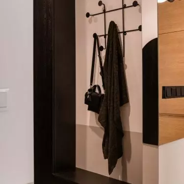In a studio apartment, it was possible to save space for a dressing room