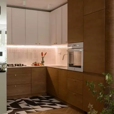 The cabinet was made of oak veneer