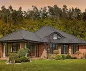Braas Opal ceramic tile, anthracite color