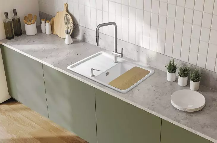 MOMI – zlewozmywak ceramiczny i bateria kuchenna