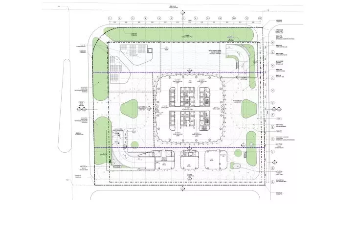 Wieżowiec Star River Headquarters w chińskim Kantonie (Guangzhou) – plan działki, na której znajduje się główna siedziba firmy 