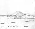 Diploma thesis by Marek Budzyński - Short Rest Center on a mound of Warsaw rubble in Powisle district, 1963