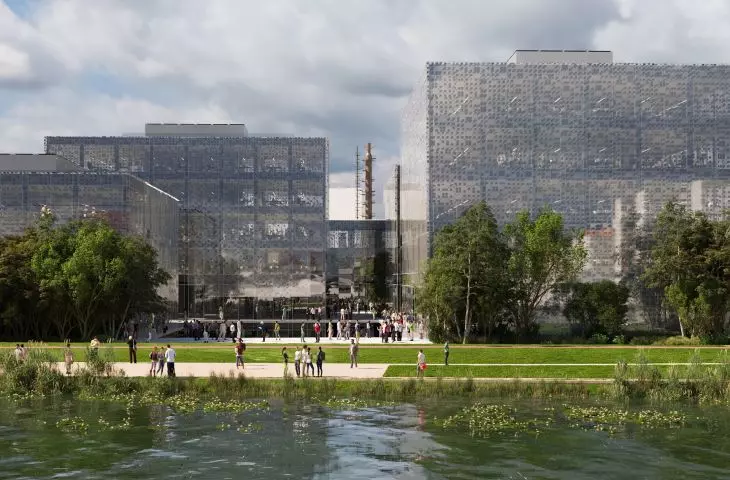 Modernizacja parku po byłej fabryce rafinerii ropy naftowej w Hangzhou – widok na istniejące budynki, które zostaną zachowane i przekształcone w przestrzenie biurowe lub handlowe