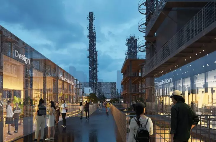 Upgrading a park after a former oil refinery plant in Hangzhou