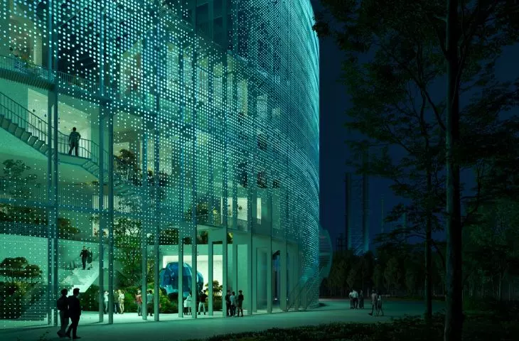 Upgrading a park after a former oil refinery plant in Hangzhou