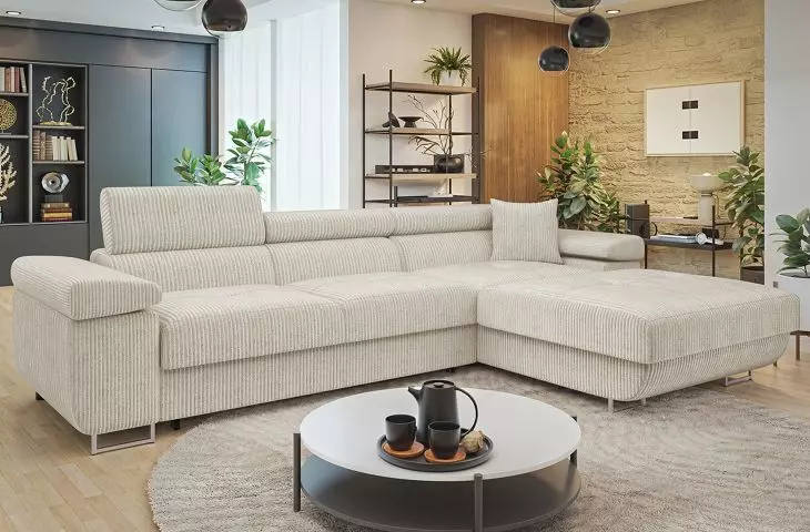 Corner sofa with sleeping function Torezio Mini Corduroy