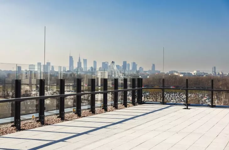 the tour of the factory is crowned with an observation deck that offers a view of the left bank side of Warsaw