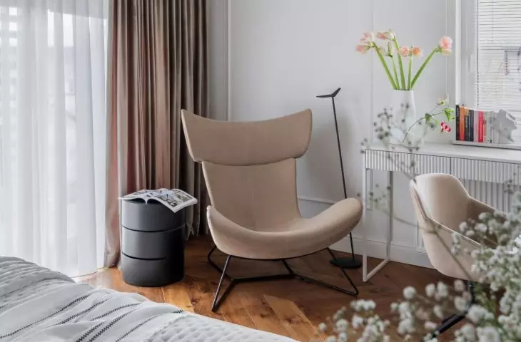 In the corner there is a corner for relaxation