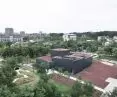 Zisha mineral springs museum in Huanglong valley (Dingshu, China) - bird's eye view of the museum 