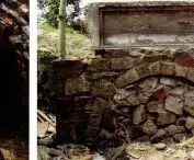 Zisha Mineral Springs Museum in Huanglong Valley (Dingshu, China) - view of the remains of the No. 4 mine