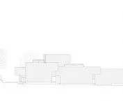 Zisha mineral springs museum in Huanglong valley (Dingshu, China) - south elevation drawing 