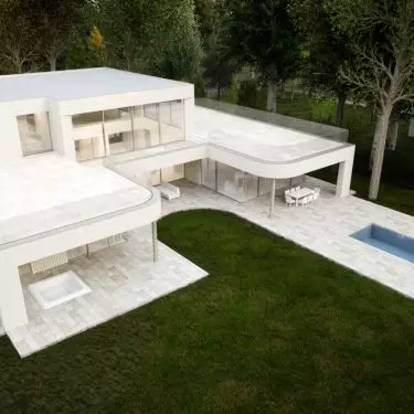 The building is C-shaped