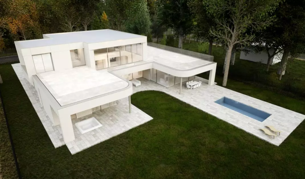 The building is C-shaped