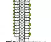 Bosco Verticale (Italian for 'Vertical Forest' or 'Vertical Forest') in Milan - longitudinal cross section 