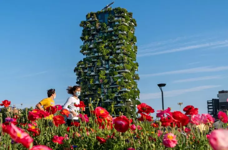 Bosco Verticale (Italian for 'Vertical Forest' or 'Vertical Forest') in Milan