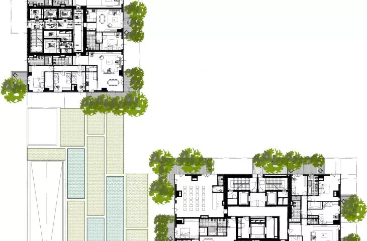 Bosco Verticale (Italian for 'Vertical Forest' or 'Vertical Forest') in Milan - first floor plan