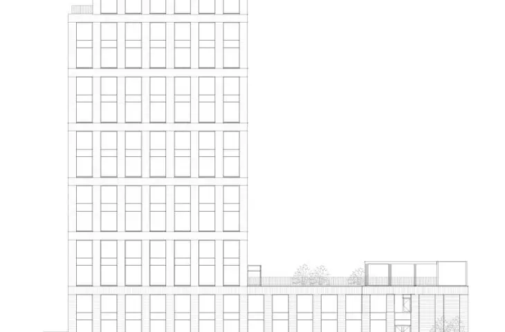 INCUBA Next skyscraper in Aarhus, Denmark - drawing of the north elevation