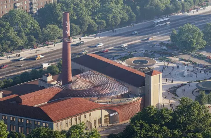 Nikola Tesla Museum in Belgrade - visualization of a bird's-eye view of the building's body 