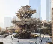 Cultural and Business Center in Xi'an, China - view of the Xi'an Tree in the heart of the district 