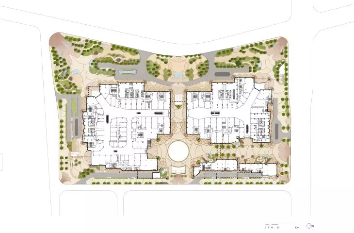 Cultural and Business Center in Xi'an, China - plot plan 