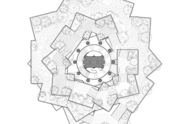 Xi'an Cultural and Business Center, China - axonometry of the Xi'an Tree