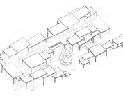 Centrum Kultury i Biznesu w Xi’an, Chiny — aksonometria 