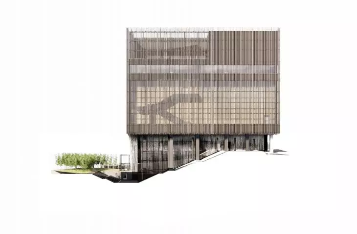 Audeum, or Sound Museum in Gangnam-gu district (Seoul, South Korea) - sketch of the facade  