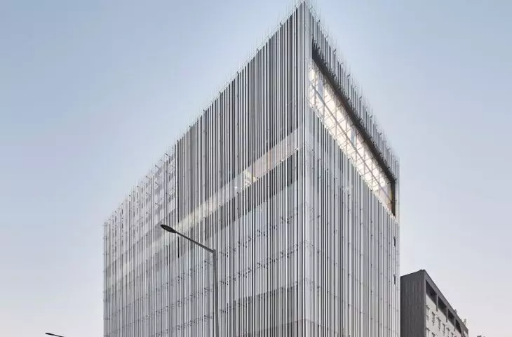Audeum, or Sound Museum in Gangnam-gu district (Seoul, South Korea) - the building's facades consist of aluminum tubes that overlap to create dynamic shadows  