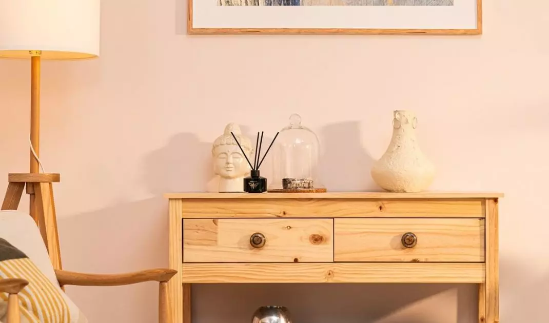 Use a soft cloth and mild detergents to clean the varnished furniture