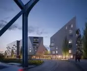 The building will be distinguished by sloping cuts of the facades