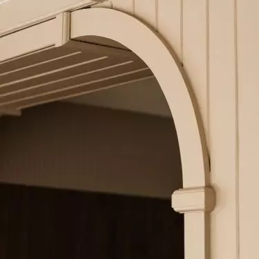 Antique wainscoting adds a unique flair to the space