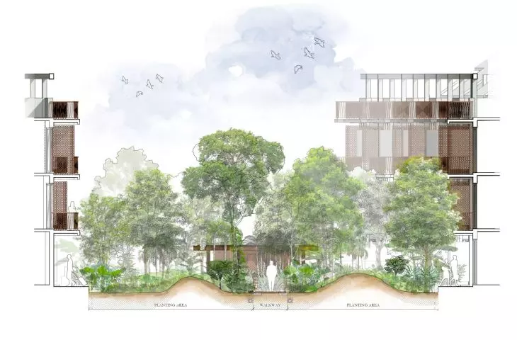 Centrum zdrowia i relaksu w Kambodży — rysunek projektu 