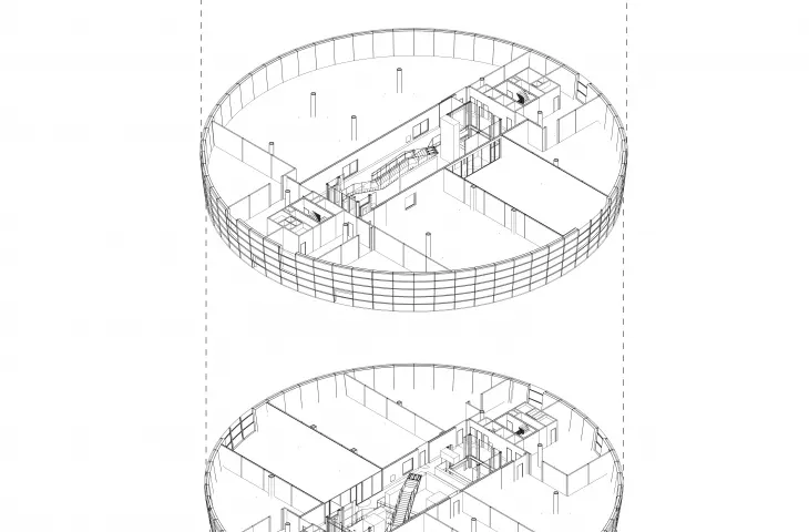Warehouse of the art collection of the Boijmans Van Beuningen Museum in Rotterdam - diagram of the different floors 